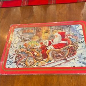 Six (6) Festive Santa Claus Placemat
